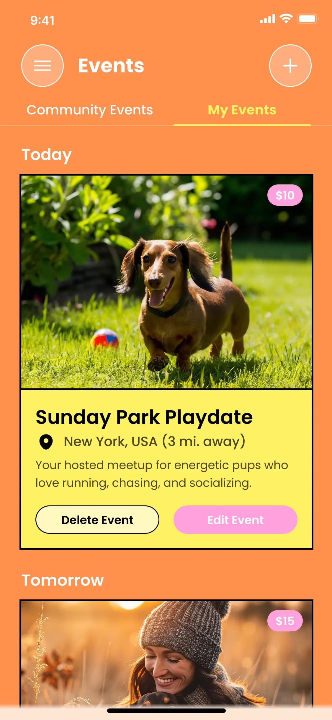 Doxie Events screen