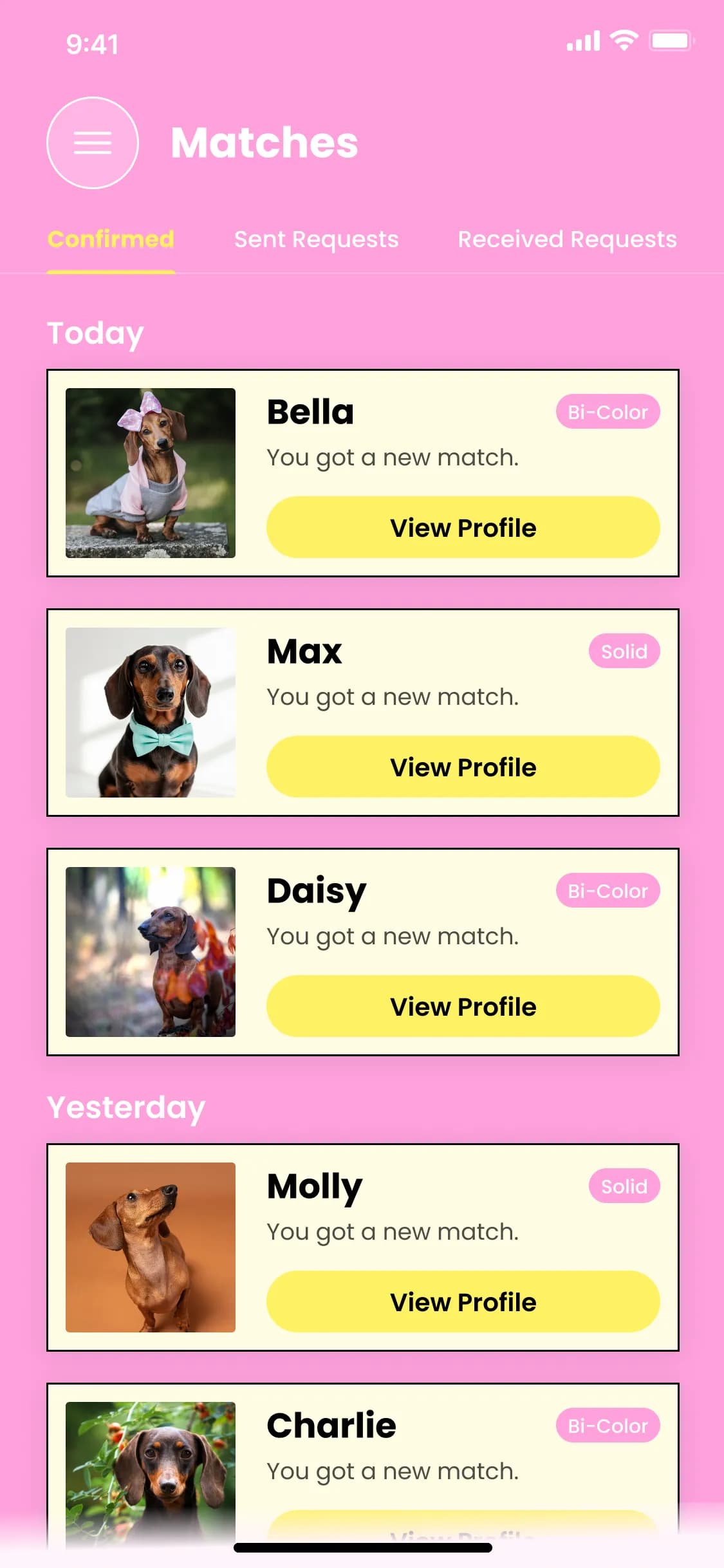 Doxie Nearby Dogs screen